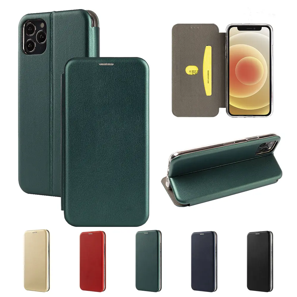OEM Book Forcell Elegance Handy Wallet PU leather shell Card slot flip phone Cover for iPhone 14 13 MOTO G21 E20 EDGE REAME 8 9i