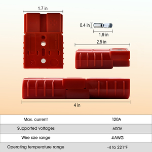 ชุดปลั๊กสายไฟ 50A-600V สำหรับสายจัมเปอร์ขนาด 8-12 AWG พร้อมแผงยึดติดแบตเตอรี่แบบเชื่อมต่อเร็ว - Product Image 3