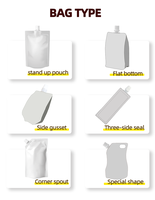 Usine chinoise Doypack Emballage PET à impression personnalisée Yaourt brillant Pochette debout avec bec verseur pour jus d'eau