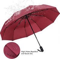 Parapluie pliant manuel de haute qualité à fermeture automatique, coupe-vent, anti-UV, noir, de voyage, personnalisé, 10 baleines, classique, pour adultes
