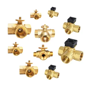 Winvall Motorized Forged Brass Valve Factory Price 3 Way 1/2'' 3/4'' 1'' 32mm 40mm 50mm Electric Actuated Control Valves