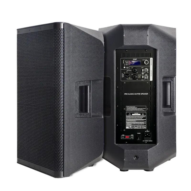 Rq cau15d3 amplificador profissional de plástico, 15 polegadas, áudio dj, festa, woofer, caixa de som portátil ativa