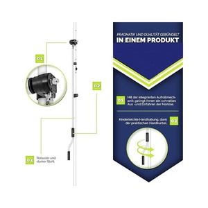 Hand Crank Aluminum & Iron <b>Frame</b> Clamp Awning with Polyester Sail No Drilling Required for Balcony Access - Product Image 5