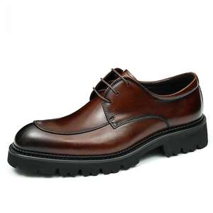 Chaussures habillées élégantes pour hommes en cuir véritable <span class=keywords><strong>italien</strong></span> de <span class=keywords><strong>luxe</strong></span> 2026, chaussures de cérémonie formelles avec augmentation de la taille - Product Image 3
