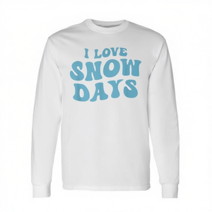 Camiseta de manga larga I Love Snow Days para amantes de la nieve, ropa de invierno para profesores - Product Image 2
