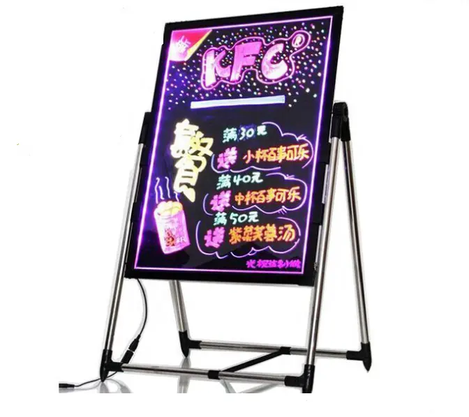 ultra slim indoor advertising sign led neon writing board menu floor stand material