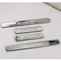Pour Benz 2019-2023 W463 W464 G63 AMG, éclairage de seuil de porte LED éclairé, bande en fibre de carbone, pédale de bienvenue en fibre de carbone