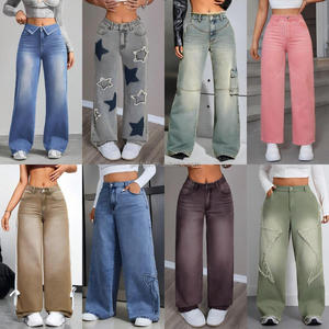 Pantaloni da ragazzo Casual a gamba larga da <span class=keywords><strong>donna</strong></span> <span class=keywords><strong>Jeans</strong></span> strappati personalizzati da <span class=keywords><strong>donna</strong></span> <span class=keywords><strong>Jeans</strong></span> larghi taglie forti dritti - Product Image 1