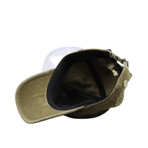 Gorra de Béisbol Vintage Verde Oliva de 6 Paneles con Bordado y Detalles Desgastados, Ajustable para Adultos, Unisex, Uso Casual - Product Image 5