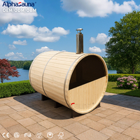 Pièce brûlante en bois 1800*1800MM de sauna de sauna de baril de pin de jardin extérieur pour la personne 3-4 personnalisable