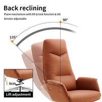 Chaise de bureau moderne et simple Boss Ceo Chaise de visiteur en cuir orange Chaises ergonomiques pivotantes en cuir