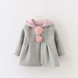 Abrigo de Invierno para Niños 2019, Chaqueta de Algodón con Capucha de Conejo Estilo Coreano para Niñas, Ropa Infantil - Product Image 5