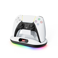 Base de charge rapide en plastique de haute qualité avec lampe RGB et câble USB-C pour manette sans fil P5