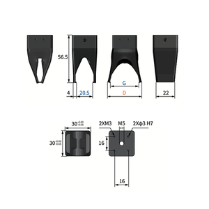 Dua jari lembut sentuh kombinasi Robot cangkir hisap/cakar udara pengganti pneumatik <span class=keywords><strong>Gripper</strong></span> dengan plastik cakar mikro fitting - Product Image 5
