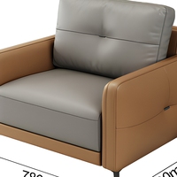 Moderner Leder-Bürosessel Einzelsitzer Lounge-Sessel Braun und Grau für Gewerbliche Büro-Empfangsbereiche