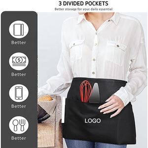 Grembiuli da Lavoro Personalizzati con Logo, con Tasche, Uniforme da Cameriere, Grembiule Resistente Unisex per Pulizie, Bar, Caffetterie e Negozi di Tè al Latte - Product Image 4
