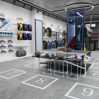 Support d'affichage personnalisé pour magasin de sport commercial, étagère murale en métal pour l'affichage des baskets, à vendre
