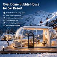 Dôme transparent ovale en polycarbonate pour l'extérieur, maison-bulle, restaurant de jardin, pod de restauration pour hôtel-resort