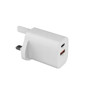 Pd20wqc3.0 18W Dual Ports Uk Plug Ce Certificering Best Verkopende Goede Kwaliteit Muur Oplader Voor Mobiele Telefoon