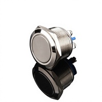 Sakelar Tombol Tekan Elektronik Berlapis Nikel Kuningan 22mm Kepala Datar Tinggi 1NO Momentary 2 Pin 12-24V DC IP65 Peralatan Rumah Tangga