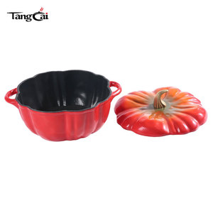 Oferta Especial: Cacerola de Hierro Fundido Esmaltado con Revestimiento, con Tapa, en Forma de Calabaza, Horno Holandés de Hierro Fundido de <span class=keywords><strong>4QT</strong></span>, <span class=keywords><strong>Cocotte</strong></span> con Forma de Calabaza - Product Image 3