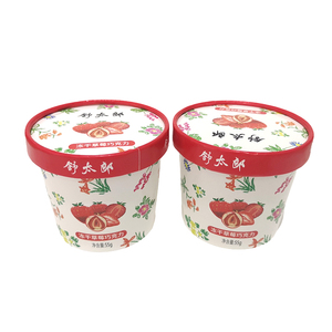 Gobelets en papier personnalisés avec logo imprimé, 6 oz et 16 oz, à paroi simple, écologiques, de qualité alimentaire, enduits de PE, imperméables, avec couvercles, <span class=keywords><strong>marron</strong></span> et blanc, pour crème glacée - Product Image 6