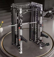 Station de musculation multifonctionnelle Smith Machine, demi-cage, rack de musculation en acier, pile de poids 75+ kg, exercices bras et jambes REYK
