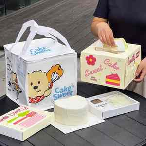 Disposable 4/6/8inch Recyclable Non-Woven Customizable Food <b>Snack</b> Milk Birthday Cake Insulation <b>Bag</b> Flexiloop Handle Aluminum - Product Image 1