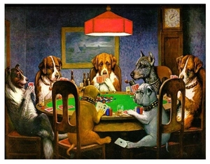 Un amigo necesitado (perros jugando a la serie de póquer) de Marcellus Coolidge, famosa reproducción de pinturas al óleo hechas a mano para decoración de arte de pared - Product Image 2