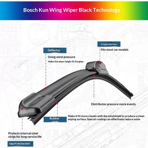 Pour essuie-glaces <span class=keywords><strong>Bosch</strong></span> sans armature, essuie-glaces Fresh Air Wing, interface universelle en U, lames d'essuie-glaces - Product Image 4