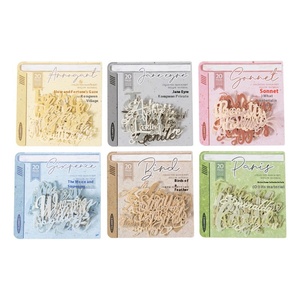 Pack 20 Collage Vintage Européen Manuscrit Creux Série Bloc-Notes Magnétique Décoration de Fond Collection Matériel Anglais - Product Image 6