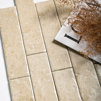 Brique de pierre calcaire artisanale 50x200mm, revêtement mural en pierre de quartz antidérapant à texture rustique pour fond moderne, magasin de vêtements de style rural, café