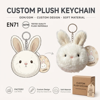 Porte-clés en peluche personnalisés OEM, mini lapin mignon, pour décoration de sac à dos et pendentif en peluche, faible MOQ