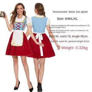 أزياء مهرجان أكتوبر للهالوين ، ملابس للوالدين والأطفال ، عروض فنية ثقافية ، بدلات خادمة عرقية - Product Image 3