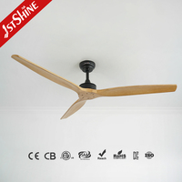Ventilateur de plafond 1stshine 60 pouces en bois massif, commande intelligente par application, ultra silencieux, pales réversibles, style contemporain
