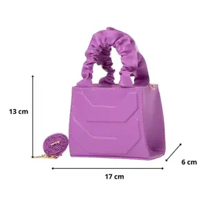 Bolso Bandolera Galia Lavanda para Mujer de Fana, Diseño Geométrico en Cuero, Correa Ajustable, para Todas las Temporadas - Product Image 3