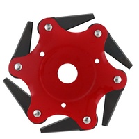 Tête de coupe cyclonique à six lames pour débroussailleuses agricoles, lame accessoire rouge et noire
