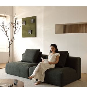 Sofá Pixel de Alta Gama en Tela Negra de Lino y Algodón, Estilo Italiano Minimalista, Modular, Moderno, para Sala de Estar - Product Image 4