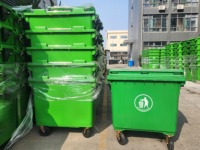 Poubelle extérieure à roulettes en PP, 1100L, ouverte, étanche, écologique, durable, prix promotionnel