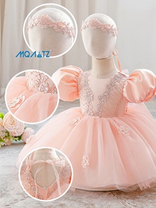 Abito da Principessa in Tulle Floreale per Bambine, Abbigliamento Estivo per Bambini, Vestito per Feste di Compleanno, Design Elegante per Occasioni Speciali - Product Image 4