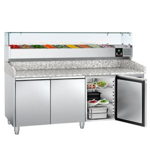 GGM Gastro Pizza Refrigerated Prep <b>Table</b> ECO-2000x800mm-Triple Doors-2-8C-A+++ Energy Efficient-Digital Temp Control-incl. - Product Image 4