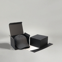 Boîte carrée noire écologique, biodégradable, recyclable, avec logo personnalisé imprimé, livraison express, emballage pour casquette de baseball