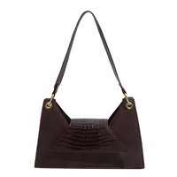 Sac à bandoulière minimaliste pour femme, forme géométrique, avec patch gaufré crocodile, poignée courte, sac sous le bras