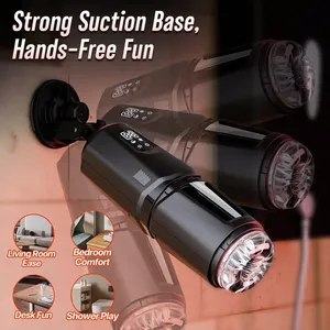 Masturbateur masculin automatique rotatif à 360° avec fonction de léchage, vibromasseur pour pénis, écran LCD, stimulateur télécommandé, jouets sexuels de poche - Product Image 5