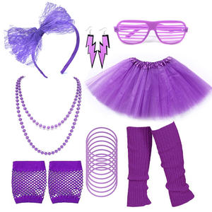 80S classique dames habiller néon collier stores lunettes boucles d'oreilles résille gant jambe couverture <span class=keywords><strong>Tutu</strong></span> jupe costume - Product Image 6