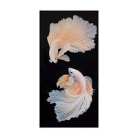 Peinture murale de luxe Poissons, tableau animalier pour couloir et décoration murale intérieure