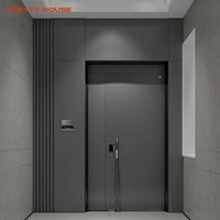 PRETTY HOUSE Puerta Pivotante de Aluminio Antirrobo de Seguridad, Puertas de Entrada Exteriores de Lujo para Villas, Impermeables, para Hoteles y Apartamentos