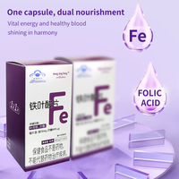 Comprimés de fer et d'acide folique, complément alimentaire pour la santé sanguine des femmes enceintes, végétalien, certifié HALAL, 60 comprimés/flacon