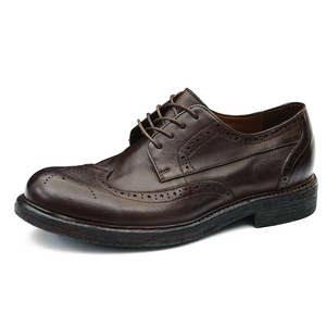 Leather engraved handcrafted leather <b>shoe</b> sole, business casual, British retro style, men's <b>shoes</b> - Product Image 6
