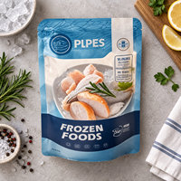 Sachet Doypack Personnalisé Imprimé avec Fenêtre Transparente, Emballage Alimentaire en Plastique de Qualité Alimentaire pour Fruits de Mer Surgelés et Viandes Surgelées